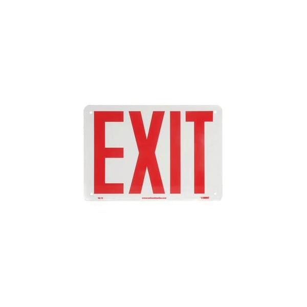 Exit Sign, Plastic, 10 in W, 8 in H, Red